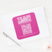 QR Code Vrijgezellenfeest Drinkje Kopen Bruidsteam Vierkante Sticker (Envelop)