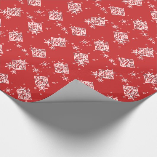 QR-code Vroege kerstgeek Cadeaupapier (Hoek)