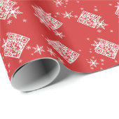 QR-code Vroege kerstgeek Cadeaupapier (Rol Hoek)