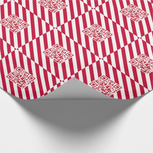 QR-code Vrolijk kerstfeest Funny Geek inpakpapier (Hoek)