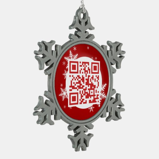 QR-code Vrolijk kerstfeest Funny Geek-versiering Tin Sneeuwvlok Ornament (Links)