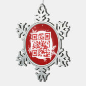 QR-code Vrolijk kerstfeest Funny Geek-versiering Tin Sneeuwvlok Ornament (Rechts)