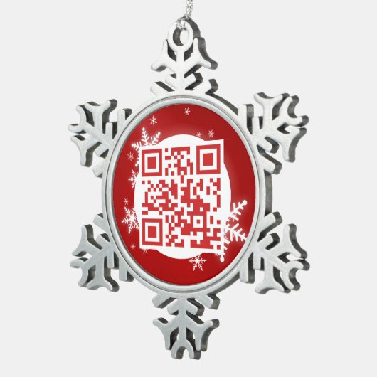 QR-code Vrolijk kerstfeest Funny Geek-versiering Tin Sneeuwvlok Ornament (Rechts)