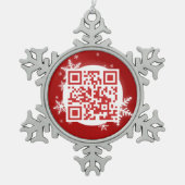 QR-code Vrolijk kerstfeest Funny Geek-versiering Tin Sneeuwvlok Ornament (Voorkant)