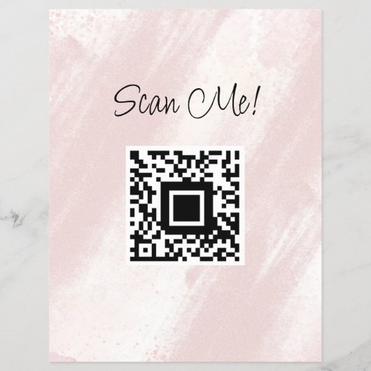QR-code | Vrouwelijke Abstracte Blush Pink Beauty  Flyer (Achterkant)