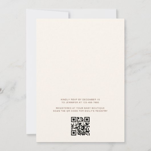 QR-code wacht nauwelijks op Blue Boy-Baby shower Kaart (Achterkant)