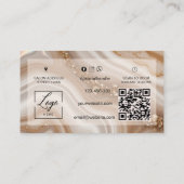 Qr Code waterverf Beige neutrale luxe Visitekaartje (Achterkant)