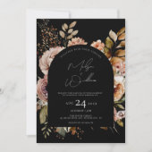 QR Code Waterverf Bloemen Boho Fall Bruiloft Kaart (Voorkant)