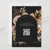 QR Code Waterverf Bloemen Boho Fall Bruiloft Kaart (Achterkant)