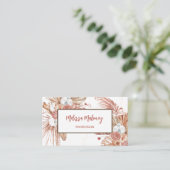 QR-code | Waterverf Boho Tropische Bloemen Visitekaartje (Staand voorkant)