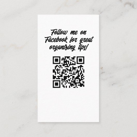QR-code waterverf Closet Home Organizer Visitekaartje (Achterkant)