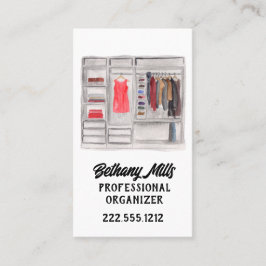 QR-code waterverf Closet Home Organizer Visitekaartje