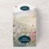 QR Code Waterverf Floral Spring Mountains Bruiloft All In One Uitnodiging (Buitenkant)