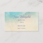QR Code Waterverf Pastel Blauw Roze Aangepast Visitekaartje (Voorkant)