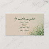 QR Code Waterverf Pastel Botanische Groenelementen Visitekaartje (Voorkant)