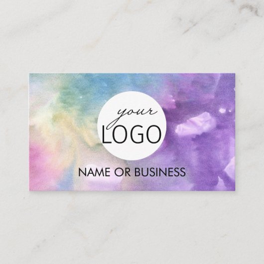 QR Code Waterverf Professionele Logo Visitekaartje (Voorkant)