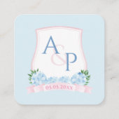 QR Code Waterverf Roze Blauw Bruiloft RSVP Informatiekaartje (Achterkant)