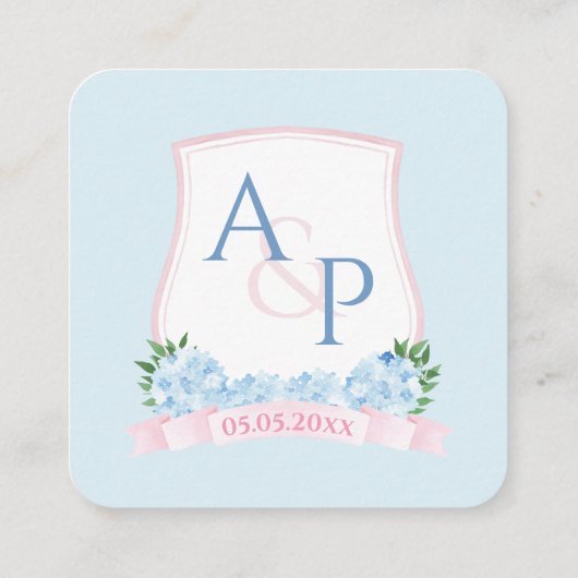 QR Code Waterverf Roze Blauw Bruiloft RSVP Informatiekaartje (Achterkant)