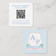 QR Code Waterverf Roze Blauw Trouw RSVP