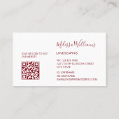 QR-code |  Waterverf Roze Rozen Logo Visitekaartje (Achterkant)