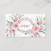 QR-code |  Waterverf Roze Rozen Logo Visitekaartje (Voorkant)