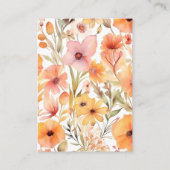 qr code Waterverf Roze Sinaasappel Wildflowers Bru Informatiekaartje (Achterkant)