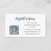 QR-code | Waterverf Tropische bladeren Visitekaartje (Achterkant)