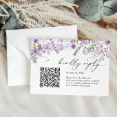 QR-code Waterverf van lavender Floral Wedding RSVP