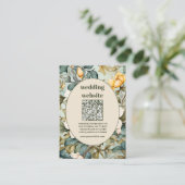 QR Code Waterverf Witte Lelie Art Nouveau Bruiloft Informatiekaartje (Staand voorkant)