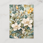 QR Code Waterverf Witte Lelie Art Nouveau Bruiloft Informatiekaartje (Achterkant)