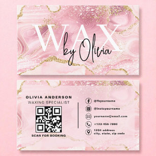 QR Code Wax Specialist Esthetician Agate Pink Visitekaartje