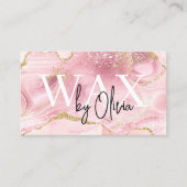 QR Code Wax Specialist Esthetician Agate Pink Visitekaartje (Voorkant)