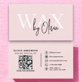 QR Code Wax Specialist Esthetician Blush Pink Visitekaartje
