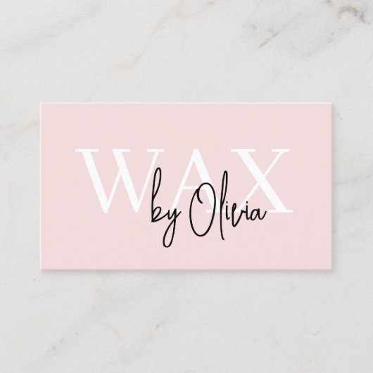 QR Code Wax Specialist Esthetician Blush Pink Visitekaartje (Voorkant)