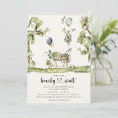 QR Code We Can Bearly Wait Bos Baby Shower Kaart (Staand voorkant)