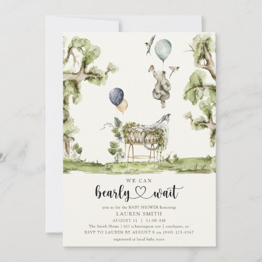 QR-code We kunnen bijna wachten op Woodland Baby s Kaart (Voorkant)