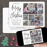 QR-code We wensen je een vrolijke kerst 5 foto Feestdagenkaart<br><div class="desc">Dit jaar vieren we de vrolijke wonderen van de moderne technologie met een leuke interactieve QR code foto collage vakantiekaart. Deel vijf van uw favoriete afbeeldingen evenals een online videobericht, lied, fotoalbum, of andere website. Alle tekst op deze sjabloon is eenvoudig te personaliseren om alle formuleringen op te nemen, zoals...</div>