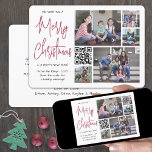 QR-code We wensen je een vrolijke kerst rood 5 fot Feestdagenkaart<br><div class="desc">Dit jaar vieren we de vrolijke wonderen van de moderne technologie met een leuke interactieve QR code foto collage vakantiekaart. Deel vijf van uw favoriete afbeeldingen evenals een online videobericht, lied, fotoalbum, of andere website. Alle tekst op deze sjabloon is eenvoudig te personaliseren om alle formuleringen op te nemen, zoals...</div>