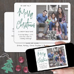 QR-code We wensen je een vrolijke kerstfoto groen Feestdagenkaart<br><div class="desc">Dit jaar vieren we de vrolijke wonderen van de moderne technologie met een leuke interactieve QR-kaart met foto's op de achtergrond. Deel één van uw favoriete afbeeldingen evenals een online videobericht, lied, fotoalbum, of andere website. Alle tekst op deze sjabloon is eenvoudig te personaliseren om alle formuleringen op te nemen,...</div>