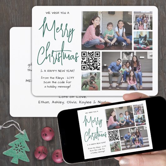 QR-code We wensen u prettige kerstdagen 5 Foto gro Feestdagenkaart
