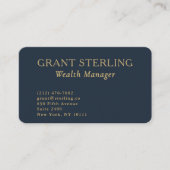 QR Code Wealth Manager Navy Blue Gold  Visitekaartje (Voorkant)