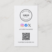 QR-code website Aangepaste logo Zakelijk Social Me Visitekaartje (Voorkant)