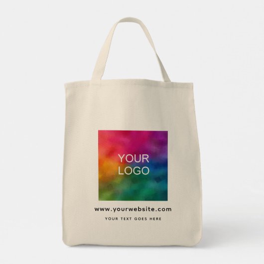 QR Code Website Adres Upload uw Logo Sjabloon Tote Bag (Achterkant)