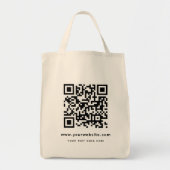 QR Code Website Adres Upload uw Logo Sjabloon Tote Bag (Voorkant)