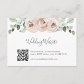 QR Code Website Floral Greenery Dusty Roos Weddens Informatiekaartje (Voorkant)