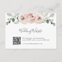 QR Code Website Floral Greenery Dusty Roos Weddens Informatiekaartje