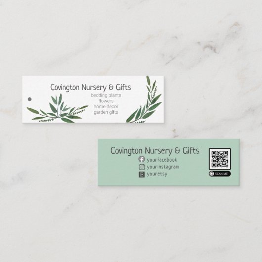 QR-code Website Garden Nursery Merchandise Labels (Voorkant / Achterkant)