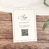 QR Code Website Klassieke Zwart-Wit Trouwen RSVP Informatiekaartje