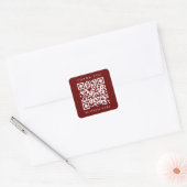 QR Code Website Link Bedankt Business Red Vierkante Sticker (Envelop)
