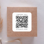 QR Code Website Link Bedankt voor uw bedrijf Vierkante Sticker<br><div class="desc">Eenvoudig dank u sticker met uw verbinding van de QR-website. Voor meer geavanceerde aanpassing van dit ontwerp,  te klikken gelieve de BUTTON van het TOOL VAN HET ONTWERP BLAUW hierboven! Overeenkomende objecten zijn ook beschikbaar.</div>